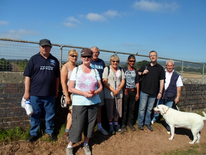 Flax Bourton, 7th Sept 2012 Ernest, Sandra, Cecelia, Richard, Ann, Warren, Nick, Tony and guide dog Hero